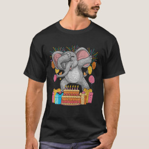 Zoo Animal Dabbing Elephant Kids Anniversary Party T-Shirt