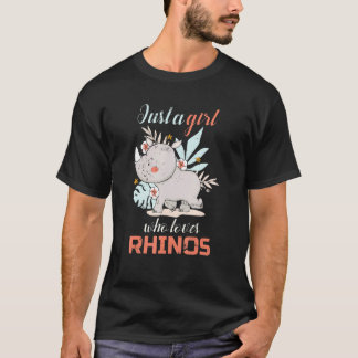 Zoo Animal Lover Girls - Rhino T-Shirt
