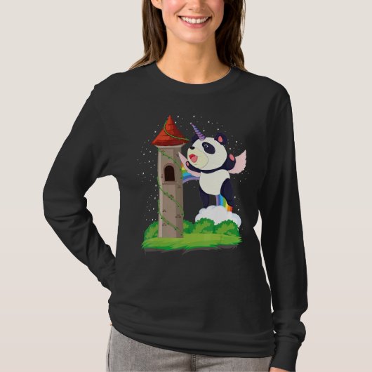 Zoo Animal Rainbow Pandacorn Magical Fairytale Uni T-Shirt (Vorderseite)