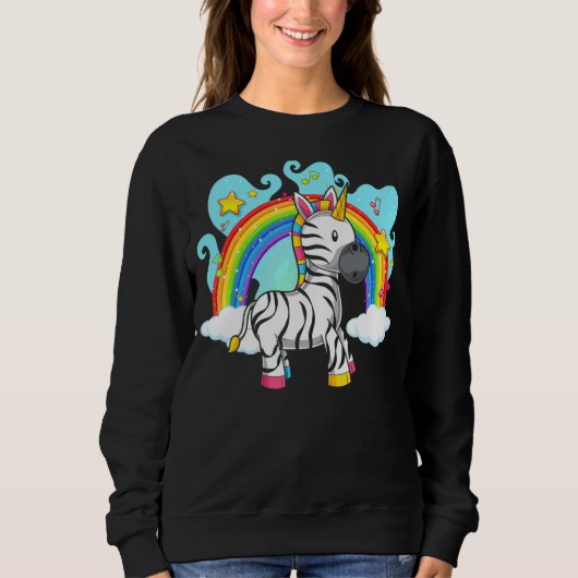 Zoo Animal Rainbow Zebracorn Fantasy Unicorn Zebr Sweatshirt (Vorderseite)
