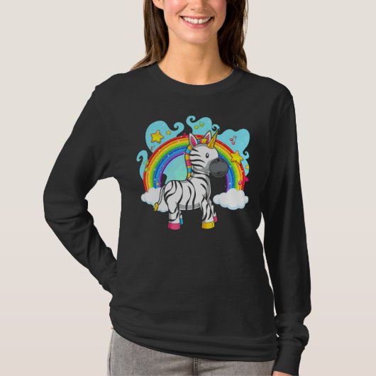 Zoo Animal Rainbow Zebracorn Fantasy Unicorn Zebr T-Shirt (Vorderseite)