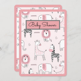 Zoo Animals Baby Dusche Einladung