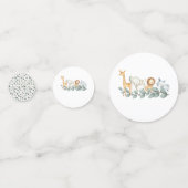 Zoo Animals Baby Dusche Elephant Lion Rhino Konfetti (Rückseiten)