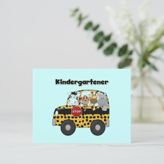 Zoo Animals Kindergartner Postkarte (Stehend Vorderseite)