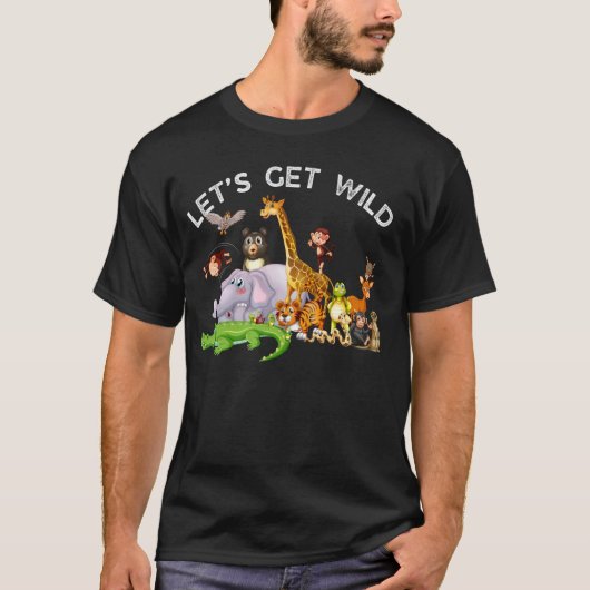 Zoo Animals Wildlife Birthday Party Wild holen T-Shirt (Vorderseite)