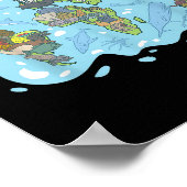 Zoo Animals World Map Planet Erde Ökosystem Poster (Ecke)