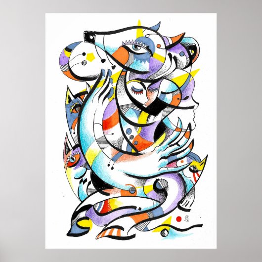 Zoo Aquarellfarben Poster (Vorne)