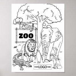 Zoo Art Coloring Art Zoo Geburtstagsblatt Activi Poster