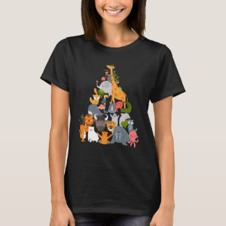 Zoo-Ausflug-Tierpyramide T-Shirt