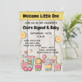 Zoo Baby Dusche Einladung (Stehend Vorderseite)