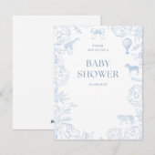 Zoo Baby Dusche Tiere Einladungsjunge Feiertagskarte (Vorne/Hinten)