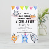 Zoo Birthday Invite - Custom Animal Party Card Einladung (Stehend Vorderseite)