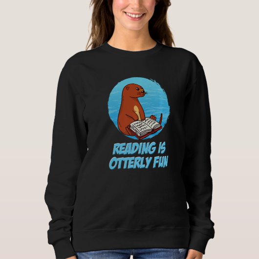 Zoo Book Animal Bookworm Sea Otter Reading Sweatshirt (Vorderseite)