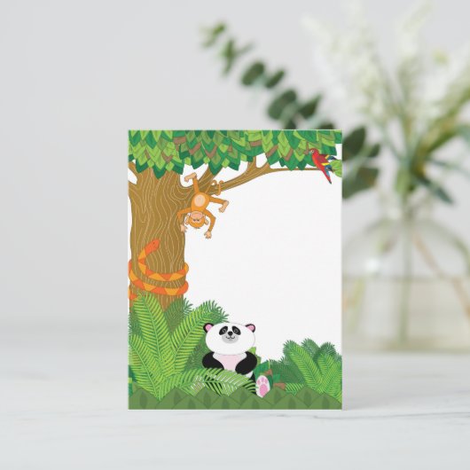 Zoo Border Postkarte (Stehend Vorderseite)