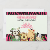 ZOO CREW 12x18 Trendy Zebra Stripe Jungle Party Einladung (Vorderseite)