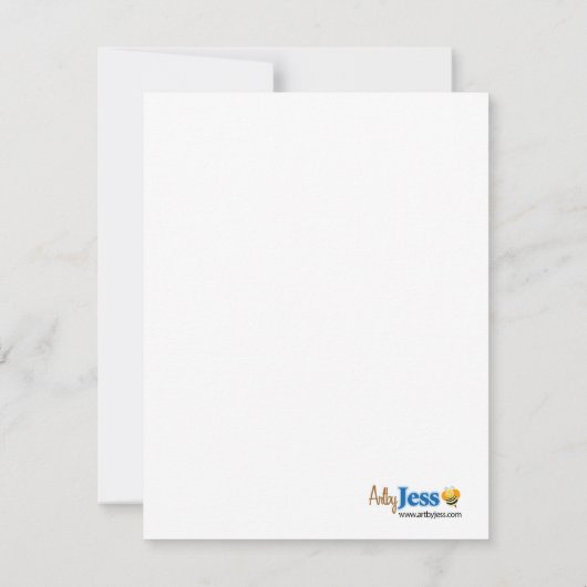 ZOO CREW Gelbe Tiere Flat Vielen Dank Mitteilungskarte (Rückseite)