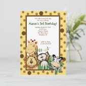 ZOO CREW Jungle Safari BIRTHDAY INVITE 12x18 Einladung (Stehend Vorderseite)