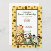 ZOO CREW Jungle Safari BIRTHDAY INVITE 12x18 Einladung (Vorne/Hinten)