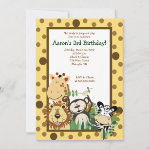 ZOO CREW Jungle Safari BIRTHDAY INVITE 12x18 Einladung