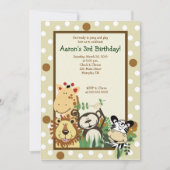 ZOO CREW Jungle Safari BIRTHDAY INVITE 12x18 Einladung (Vorderseite)