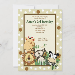 ZOO CREW Jungle Safari BIRTHDAY INVITE 12x18 Einladung