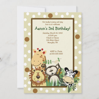 ZOO CREW Jungle Safari BIRTHDAY INVITE 12x18 Einladung