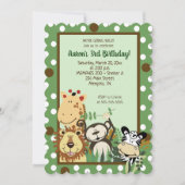 Zoo Crew Jungle Tier Geburtstag Einladung Die Auss (Vorderseite)