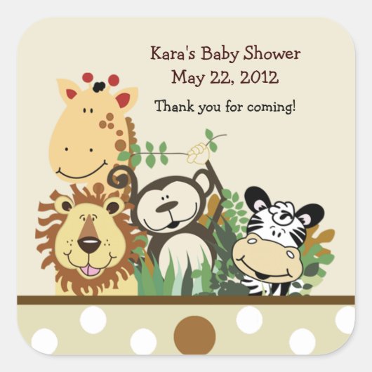 Zoo Crew SQUARE Gefallen Sticker - Tan (Vorderseite)