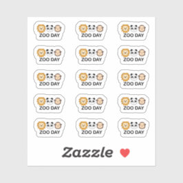 Zoo Day Erinnerung Niedliche Wildtiere Besuchsplan Aufkleber