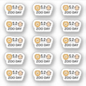 Zoo Day Erinnerung Niedliche Wildtiere Besuchsplan Aufkleber (Vorderseite)