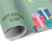 Zoo-Dschungel für individuell anpassbare Party Geschenkpapier (Rolleneckpunkt)