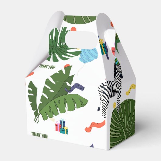 Zoo-Dschungel für individuell anpassbare Party Geschenkschachtel (Rückseite)