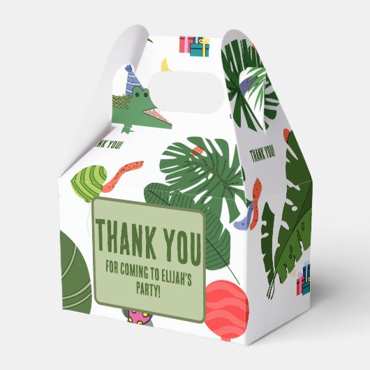 Zoo-Dschungel für individuell anpassbare Party Geschenkschachtel (Vorderseite)