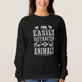 Zoo Easily Distracted By Animals Zookeeper Sweatshirt (Vorderseite)