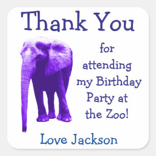 Zoo Elephant Geburtstagsparty Gefallen Stickers