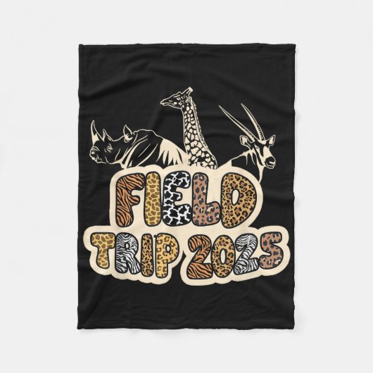 Zoo Field Trip Squad Field Day 2025 Matching Teach Fleecedecke (Vorderseite)