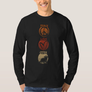 Zoo Frieden Tier Hippie Wildtier Liebe Otter Retro T-Shirt