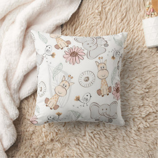 Zoo Friends Throw Kissen 16" x 16"