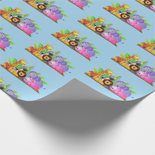 Zoo Friends Wrapping Paper Geschenkpapier (Ecke)