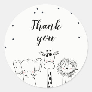 Zoo Gastgeschenk Tags Safari Danke Jungle Runder Aufkleber