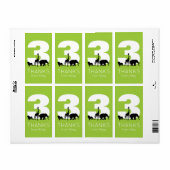 Zoo-Geburtstagsparty danke Ihnen Aufkleber (Vorne)