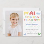 Zoo Geburtstagsparty für Junge, Landtiere Einladung (Vorderseite)