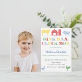 Zoo Geburtstagsparty für Junge, Landtiere Einladung (Stehend Vorderseite)