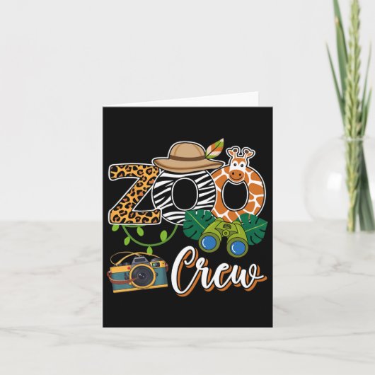 Zoo Giraffe Crew Safari Tierpark Kindermädchen Karte (Vorderseite)
