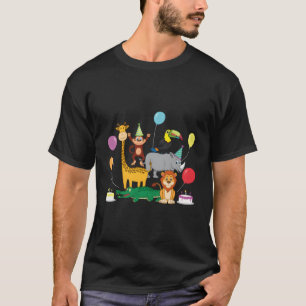 Zoo Giraffe Tieraffe Lion Crocodile Geburtstag T-Shirt