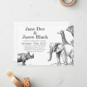 Zoo Hochzeitseinladung Mitteilungskarte (Vorderseite/Rückseite Beispiel)