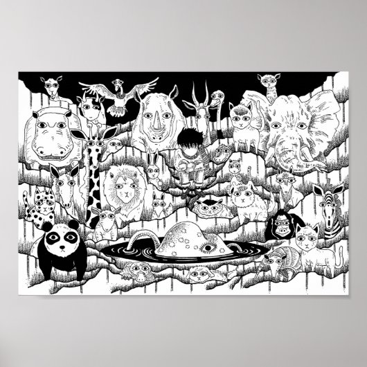 Zoo inmitten der Nacht. Poster (Vorne)