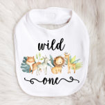 Zoo Jungle Safari Animal Wild One 1st Birthday Babylätzchen<br><div class="desc">Zoo Jungle Safari Animal Wild One 1st Birthday Baby Bib. 

My first birthday,  bday b-day,  one 1,  birthday ideas</div>