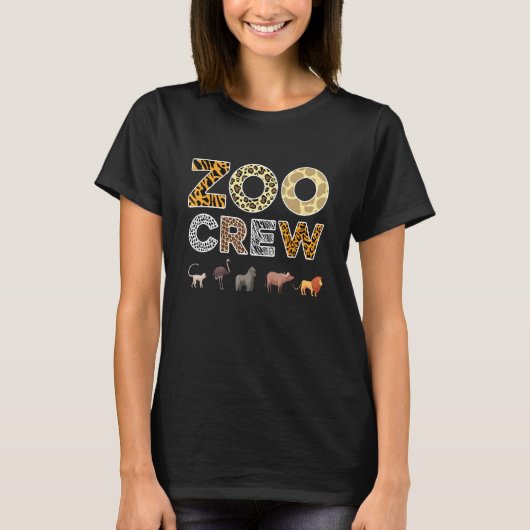 Zoo Keeper Crew Tierdruck für Kinder oder Erwachse T-Shirt (Vorderseite)