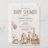 Zoo Kinderzimmer Animals Kinderdusche Einladung (Vorderseite)